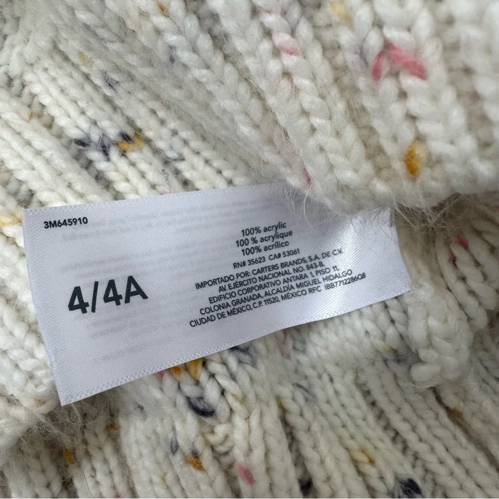 OshKosh B'gosh Speckled Cable Knit Sweater 4 NWOT